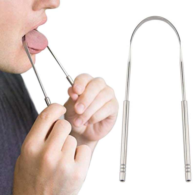 Stainless Steel Tongue Cleaner Fresh Breath Cleaning Coated